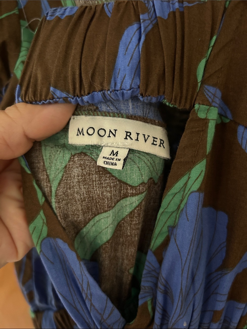 Moon River tropical Maxi Dress with Blue & Green Floral Print - Picture 9 of 9